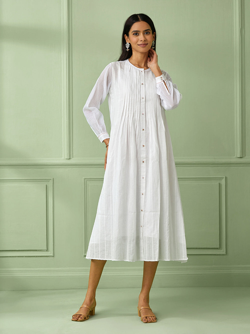 White Cotton Shirt Dress