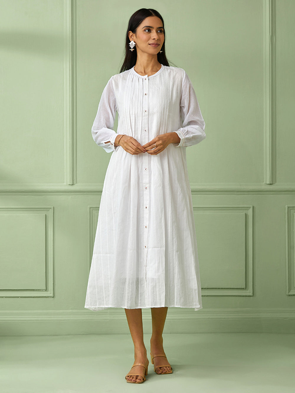 White Cotton Shirt Dress