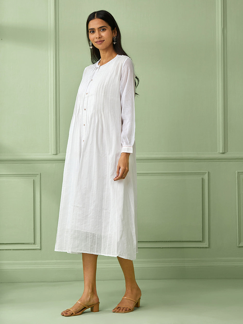 White Cotton Shirt Dress