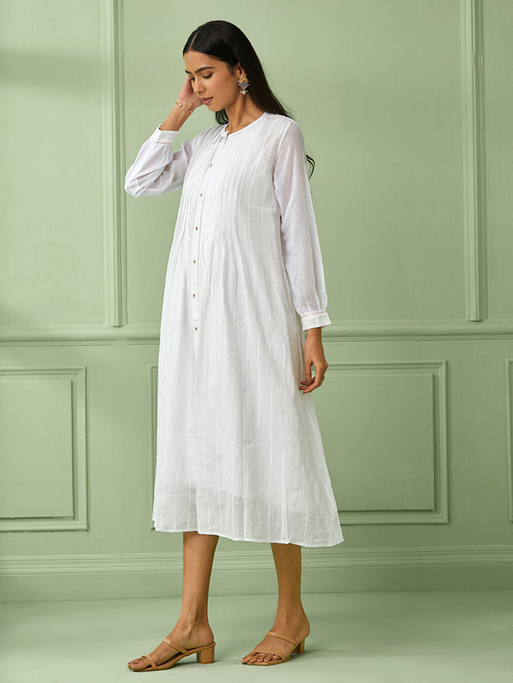 White Cotton Shirt Dress