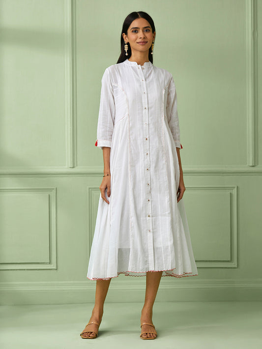 White Cotton Shirt Dress