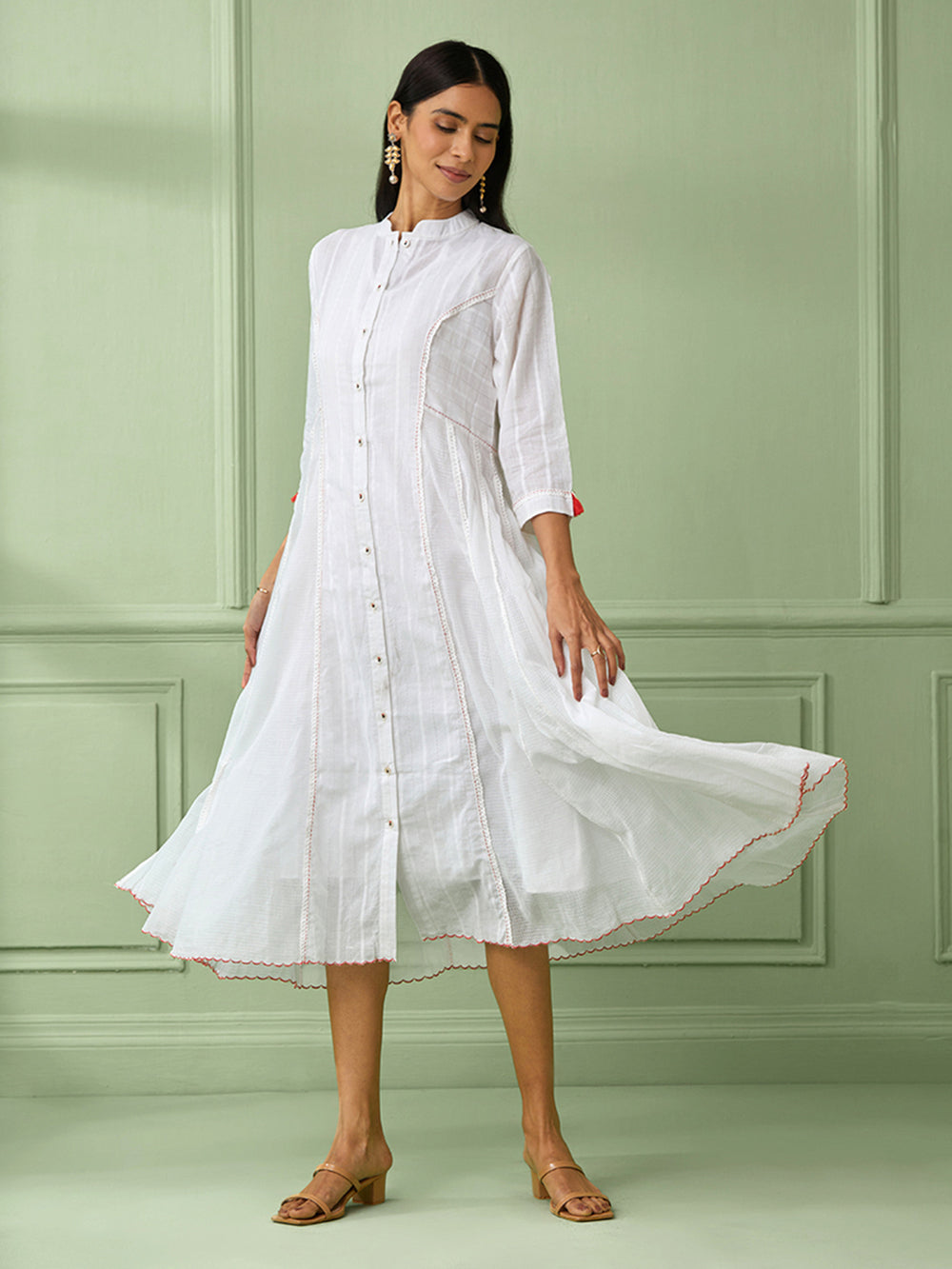 White Cotton Shirt Dress