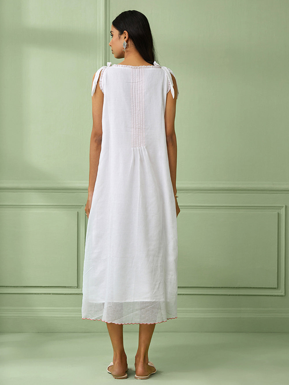 White Cotton Strap Dress