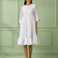 White Cotton Tiered Dress