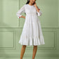 White Cotton Tiered Dress