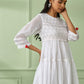 White Cotton Tiered Dress