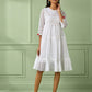 White Cotton Tiered Dress