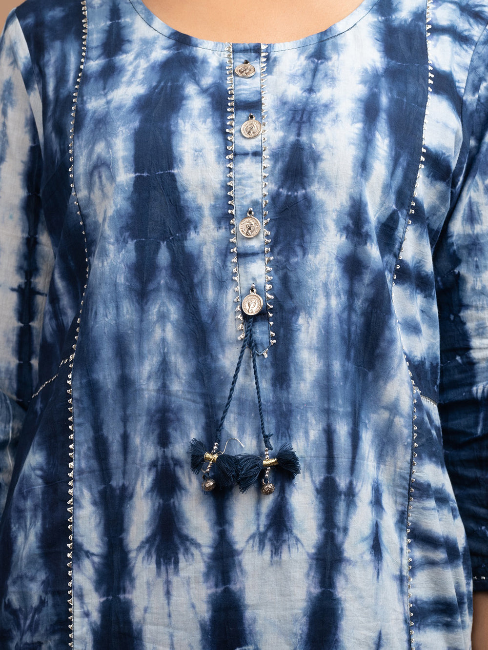 Blue Tie & Dye Cotton Kurta