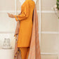 Yellow Embroidered Cotton Suit - Set of 3
