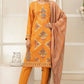 Yellow Embroidered Cotton Suit - Set of 3