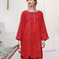 Red Embroidered Cotton Suit - Set of 3
