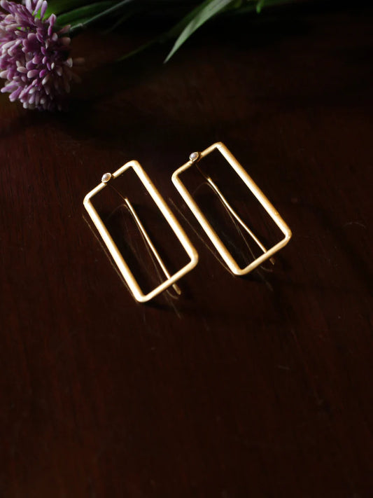 Gold Pleated Earrings