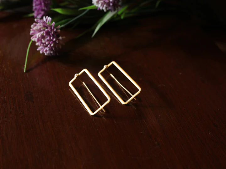 Gold Pleated Earrings
