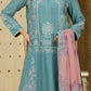 Green Embroidered Georgette Dupatta