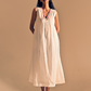 White Cotton Gathered Dress