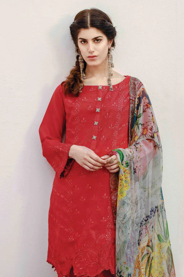 Red Embroidered Short Kurta