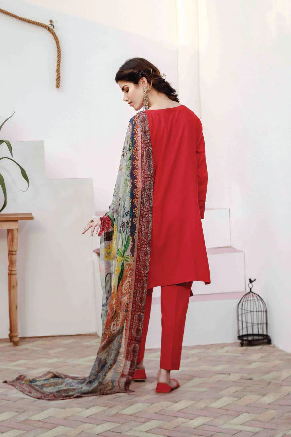 Red Embroidered Short Kurta