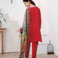 Red Embroidered Cotton Suit - Set of 3