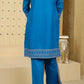 Blue Embroidered Suit - Set of 3