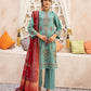 Green Embroidered Cotton Suit - Set of 3