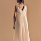 White Cotton Gathered Dress