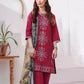 Magenta Embroidered Cotton Kurta