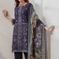Blue Embroidered Cotton Suit - Set of 3