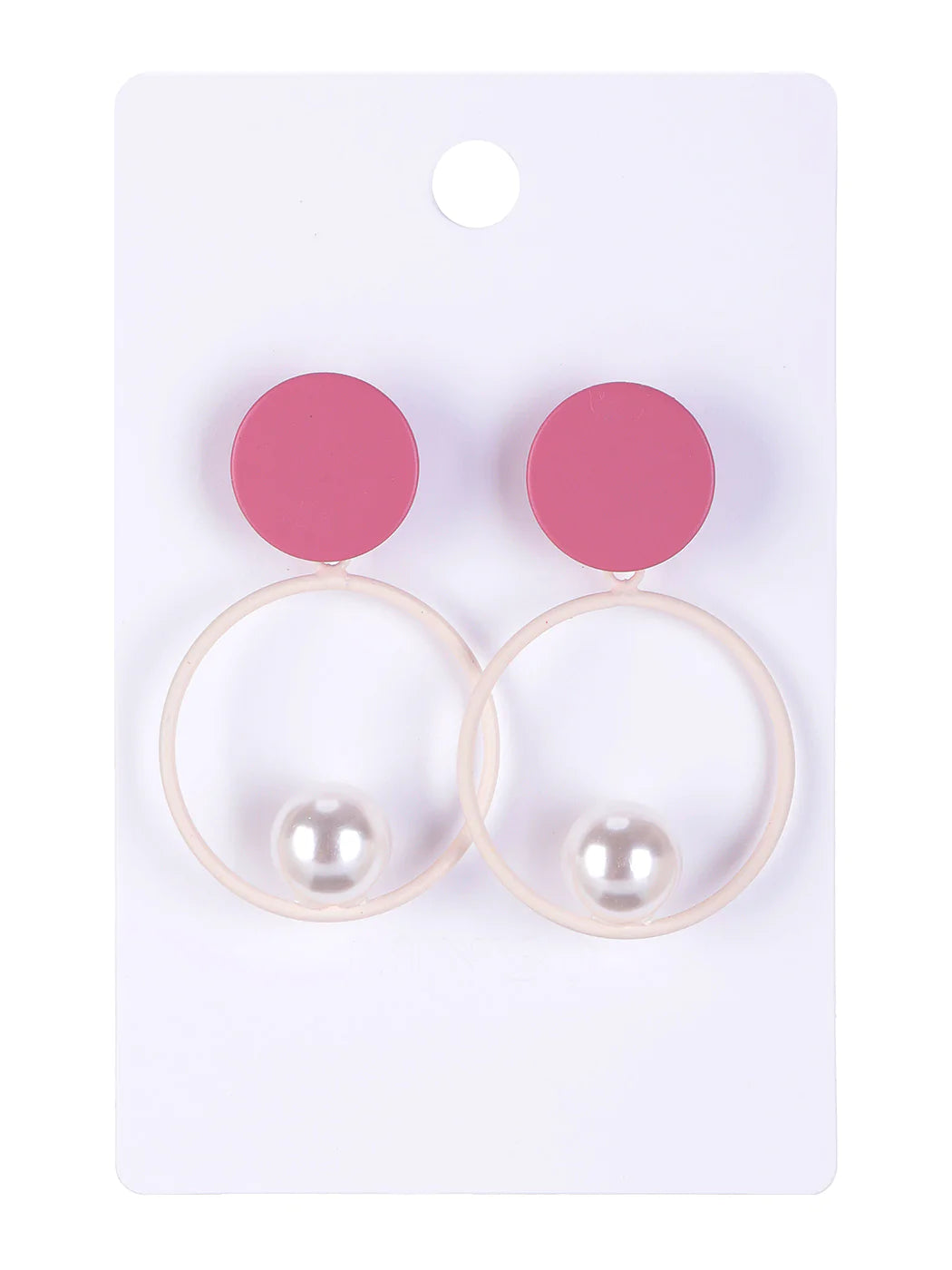 Pink Brass Earrings