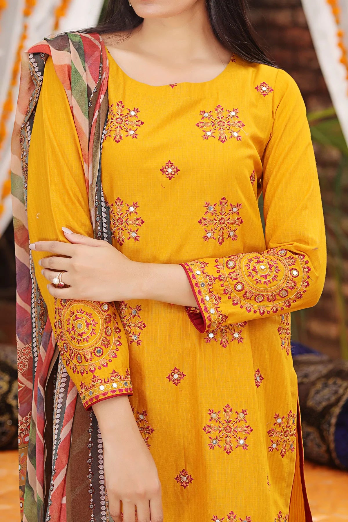 Yellow Embroidered Kurta Set