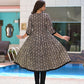 Grey Black Hand Block Printed Cotton Angrakha Kurta With Black Pants -Set of 2