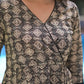 Grey Black Hand Block Printed Cotton Angrakha Kurta With Black Pants -Set of 2