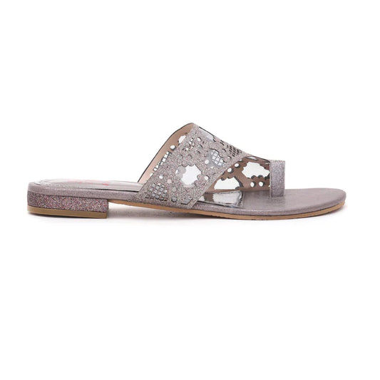 Grey Leather Flats