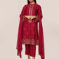 Red Embroidered dupatta