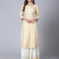 Yellow Cotton Printed Suit - Set of 3