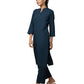 Blue Solid Metal Embellishment Cotton Kurta