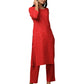 Red Solid Sequin Embellishment Cotton Kurta