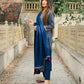 Blue Embellished Cotton Suit Set