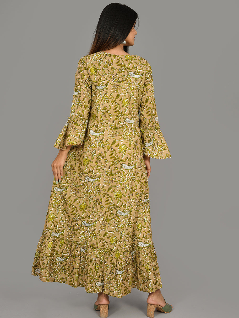 Green Floral Printed Kurta