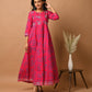 Pink Paisley Printed Cotton Kurta