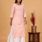 Pink Zig-Zag Printed Cotton Kurta