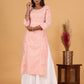 Pink Zig-Zag Printed Cotton Kurta