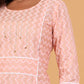 Pink Zig-Zag Printed Cotton Kurta