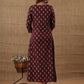 Purple Floral Printed Rayon Kurta