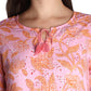 Pink Floral Printed Cotton kurta