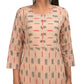 Beige Printed Cotton kurta