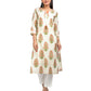 Off White Block Printed Cotton Kurta