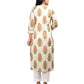 Off White Block Printed Cotton Kurta