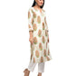 Off White Block Printed Cotton Kurta