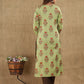 Green Brown Floral Printed Cotton Suit Set