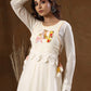 Off White Embroidered Cotton Kurta